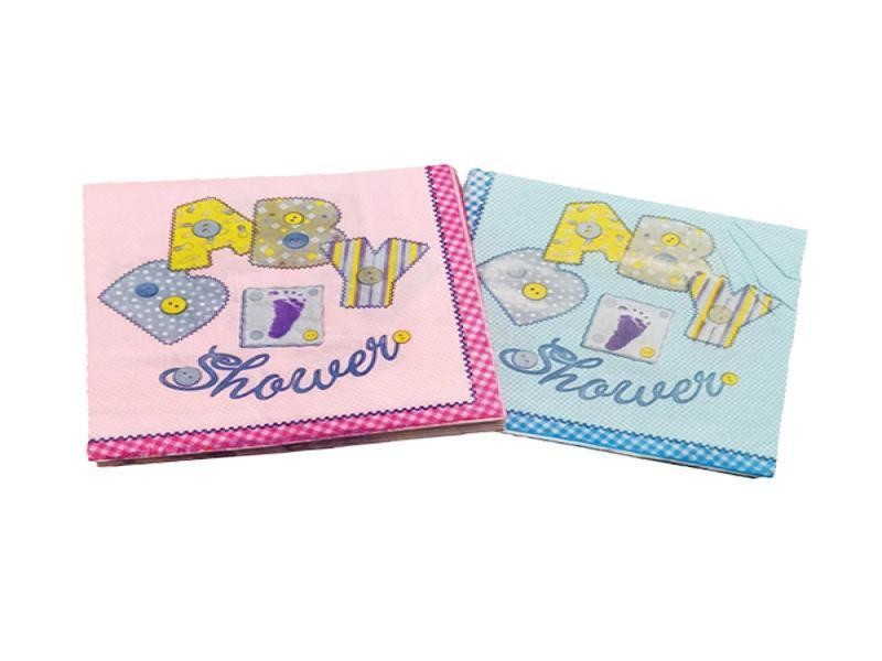 SERVILLETAS DEC. DE PAPEL BABY SHOWER PAQ. C20 PZA C.10
