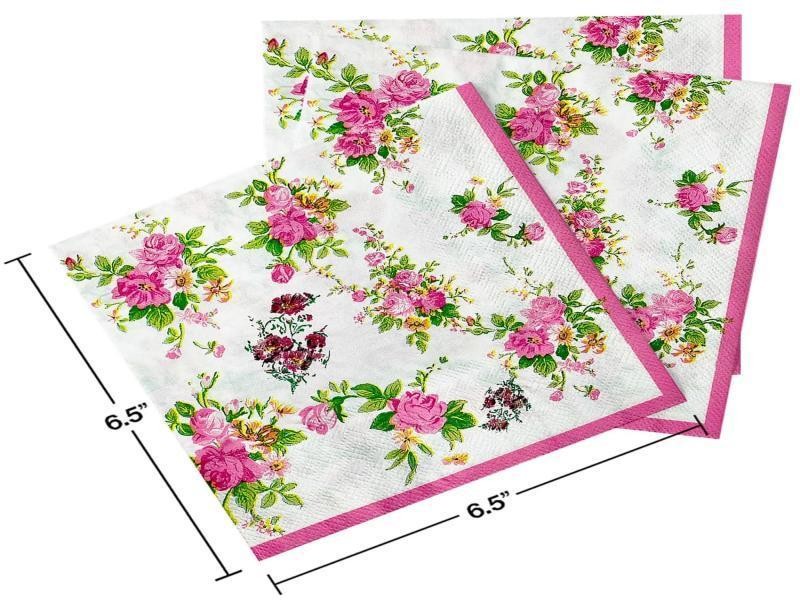SERVILLETAS DEC. DE PAPEL FLORES PAQ. C20 PZA C.10