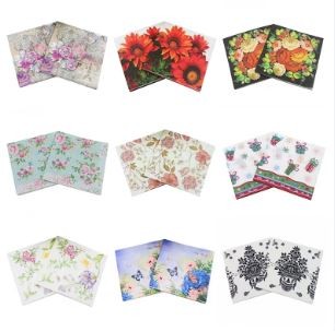 SERVILLETAS DEC. DE PAPEL VARIOS MOD. PAQ. C20 PZA C.10