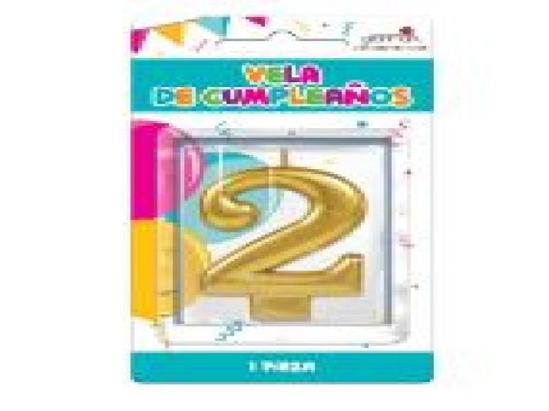 VELA NUMERO 2 DORADO METALICO GRANMARK C.12