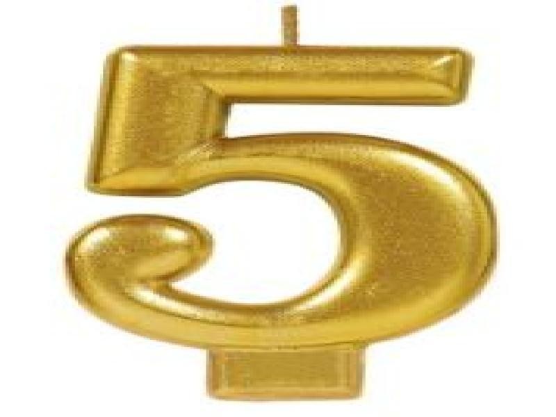 VELA NUMERO 5 DORADO METALICO GRANMARK C.12