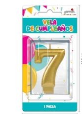 VELA NUMERO 7 DORADO METALICO GRANMARK C.12
