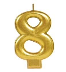 VELA NUMERO 8 DORADO METALICO GRANMARK C.12