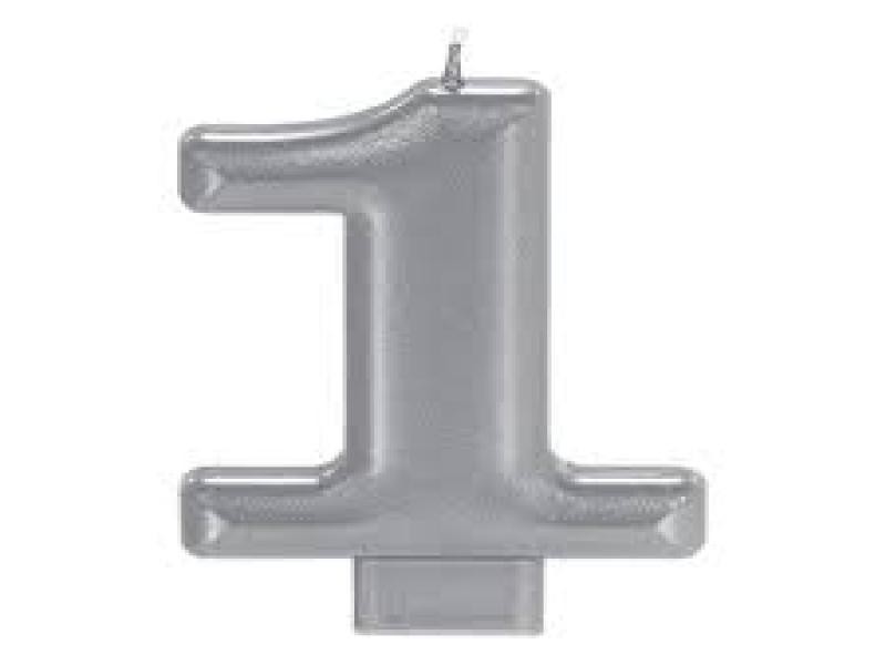 VELA NUMERO 1 PLATA METALICO GRANMARK C.12