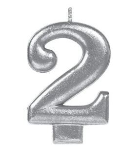 VELA NUMERO 2 PLATA METALICO GRANMARK C.12