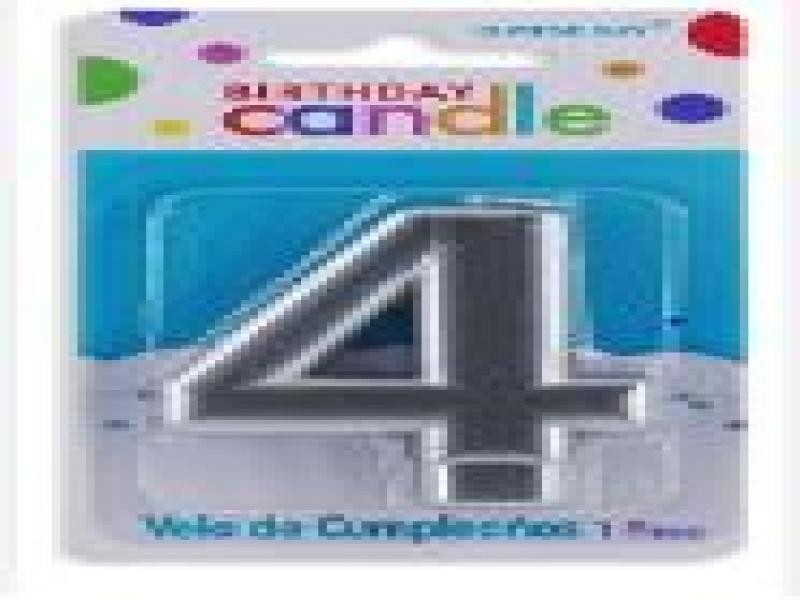 VELA NUMERO 4 PLATA METALICO GRANMARK C.12