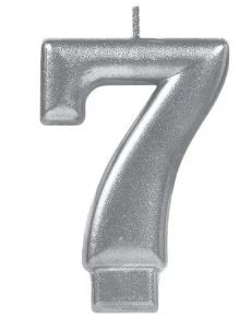 VELA NUMERO 7 PLATA METALICO GRANMARK C.12