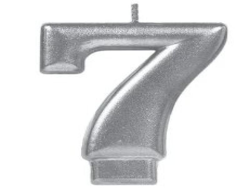 VELA NUMERO 7 PLATA METALICO GRANMARK C.12