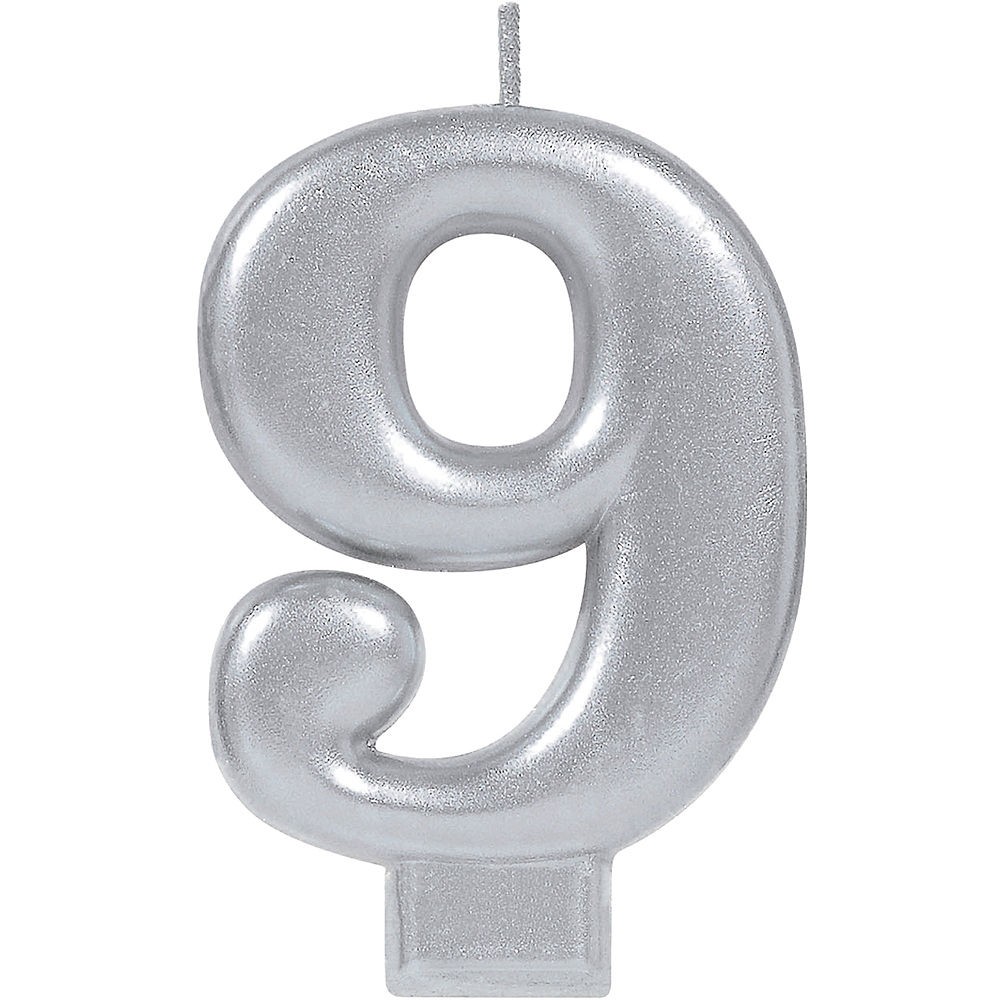 VELA NUMERO 9 PLATA METALICO GRANMARK C.12