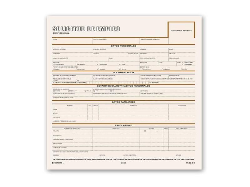 SOLICITUD EMPLEO MAYCO CTA. 25H. E.3 C.102