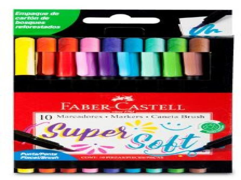 MARCADOR AGUA DELG.SUPER SOFT P. PINCEL EST. C10 FABER C.72
