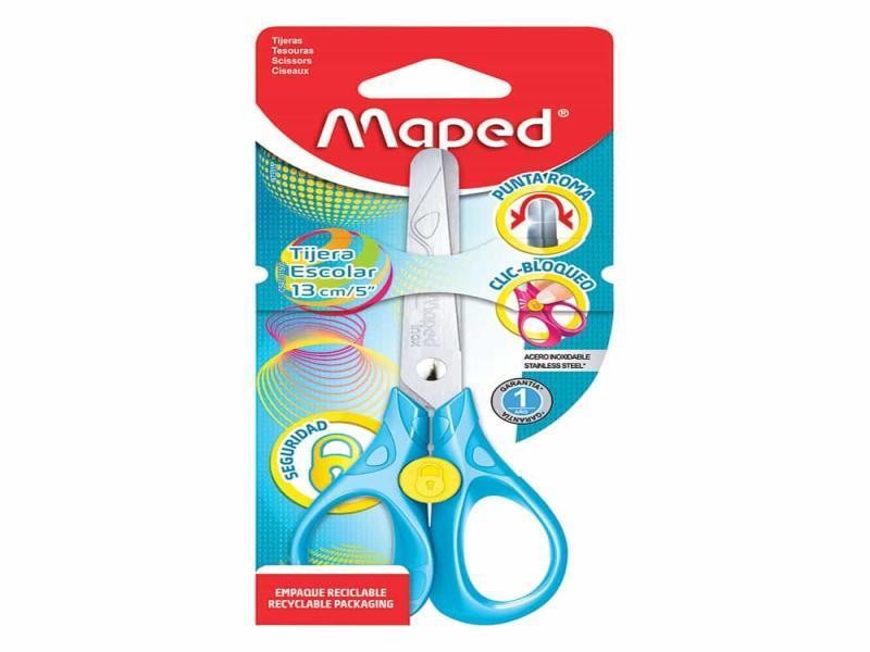 TIJERA ESCOLAR 5-13CM MAPED CLIC-BLOQUEO BL.C1 E.12 C.144