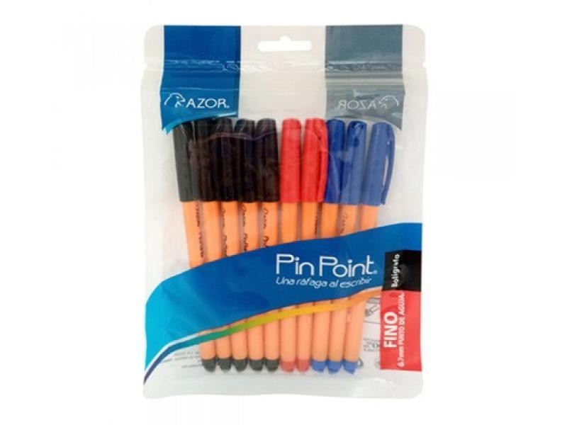 BOLIGRAFO PIN POINT AZOR 0.7MM BOLSA C10 PZAS. SURT C.24