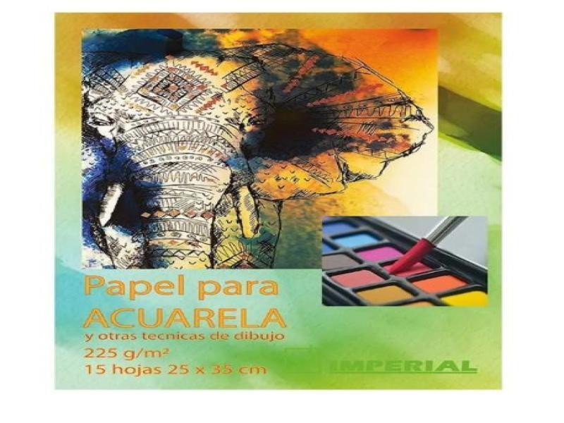BLOCK PACUARELA IMPERIAL 15H. 25X35CM BLANCO 225GM2 C.10