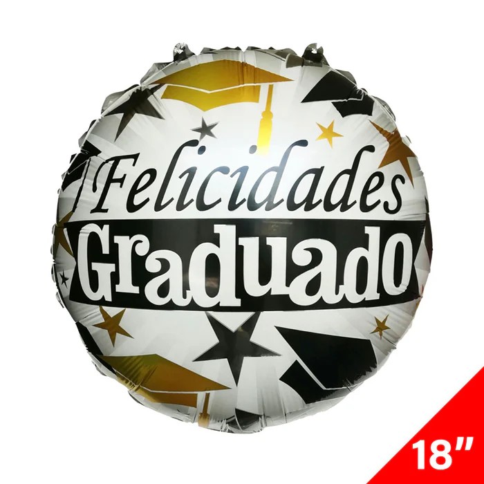 GLOBO METALICO GRADUACION REDONDO 18 VM E.25