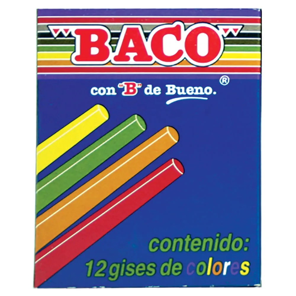 GIS MOLDEADO CAJA C12 COLORES BACO C.100