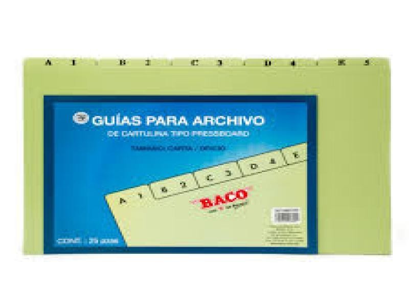 GUIA ARCHIVO ALFANUM. OFI. SOJILLO VDE. CL. BACO E.1