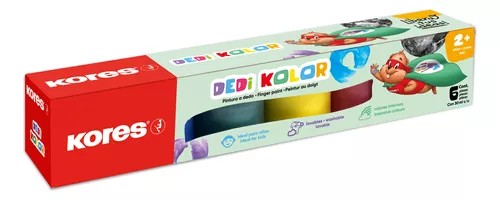 PINTURA DEDOS LAVABLE KORES CAJA C6 30 ML.VCOL. C.12