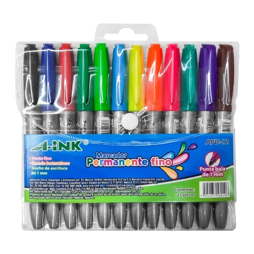 MARCADOR PERM. DELG. INK P.BALA 1.00MM BL.C12 E12 C72