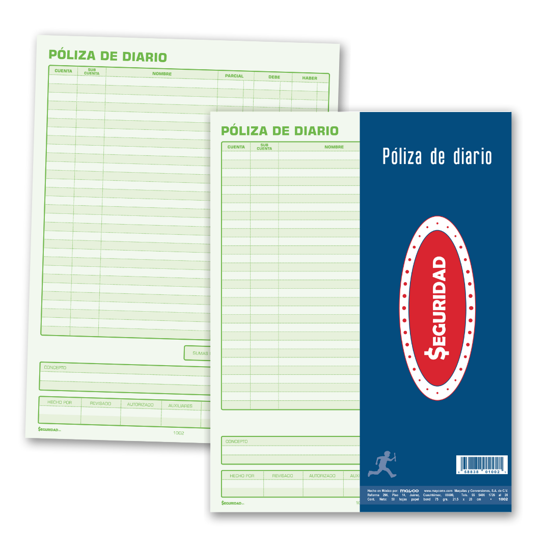 POLIZA DE DIARIO 1002 SEGURIDAD CTA. 50H. E.3 C.51