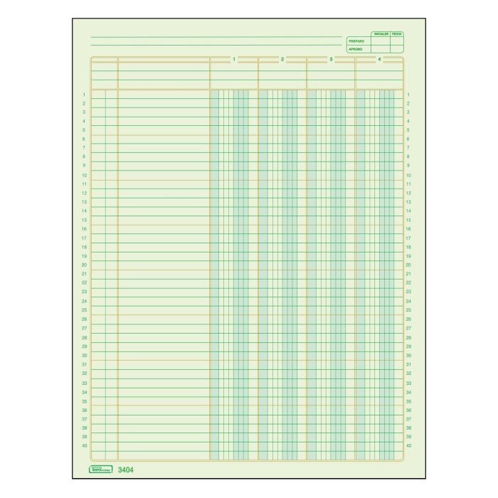 TABULAR CCONCEPTO 4 COLUMNAS 3404 PRINTA. CTA.50H.E372