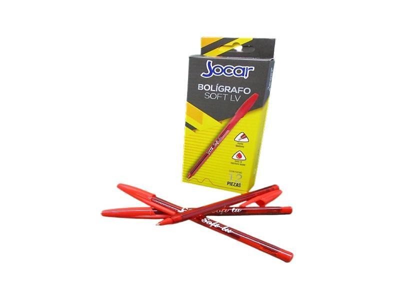 BOLIGRAFO SOFT JOCAR 1.00 MM ROJO MOD.BA12R E12 C1200