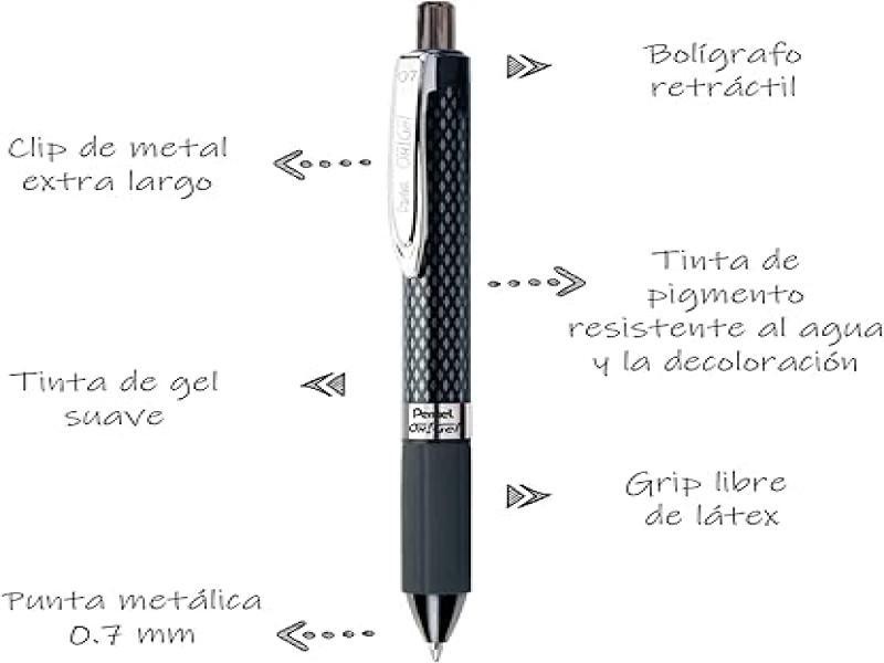 BOLIGRAFO GEL OH K497A PENTEL 0.7MM NGO. E12 C288