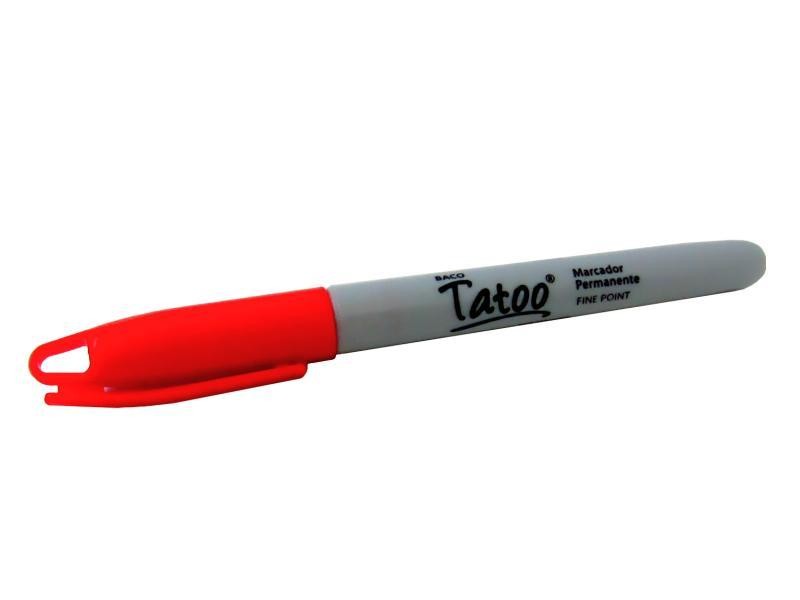 MARCADOR PERM. DELG. TATOO BACO P.F. ROJO E10 C200