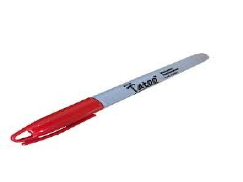 MARCADOR PERM. DELG. TATOO BACO P.F. ROJO E10 C200