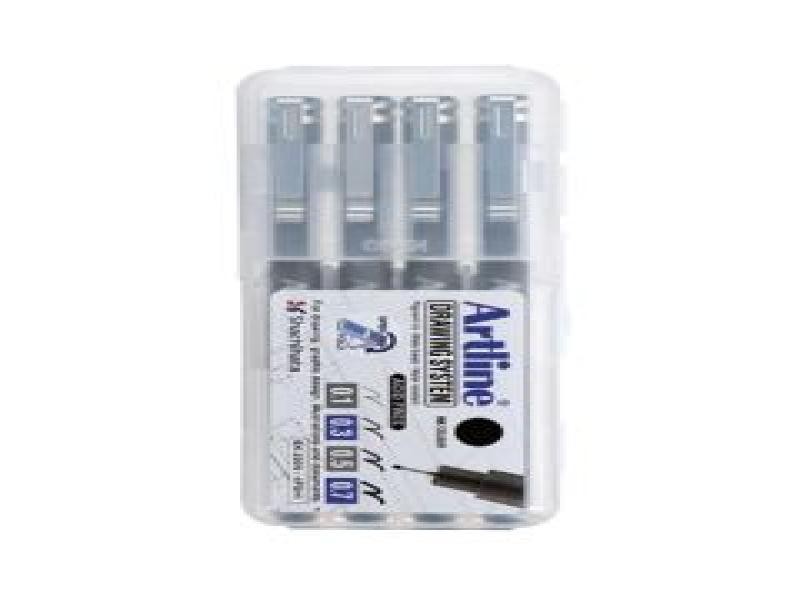 ESTILOGRAFO DESE. ARTLINE 0.10.30.50.7MM PAQ.4 NGO.E.12