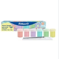 PINTURA TEMPERA 20ML. COL. PASTEL PELIKAN EST.C6 PZAS C.40