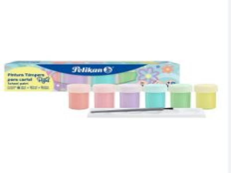 PINTURA TEMPERA 20ML. COL. PASTEL PELIKAN EST.C6 PZAS C.40