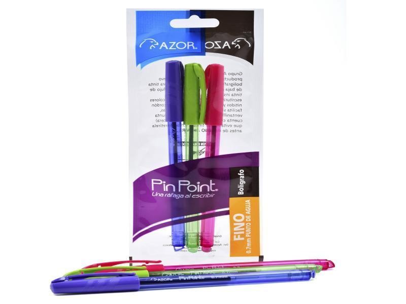 BOLIGRAFO PIN POINT AZOR 0.7MM BOLSA C3 PZAS. SURT C.48