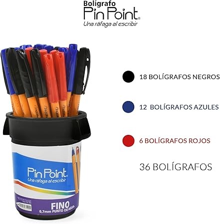 BOLIGRAFO PIN POINT AZOR 0.7MM BOTE C36 PZAS. SURT C.6