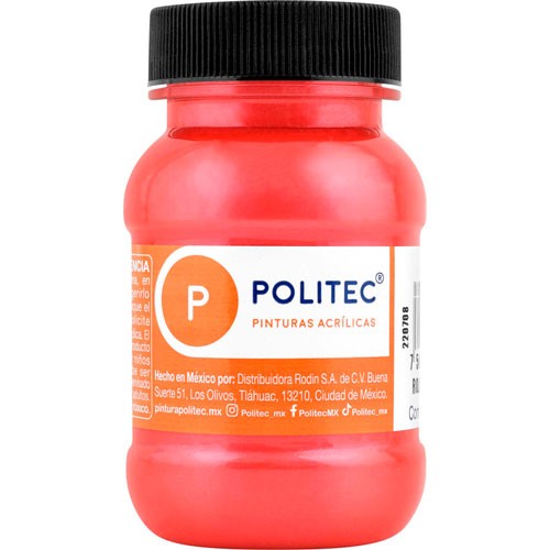 PINTURA ACRILICA POLITEC 100ML. ROJO MET. 521 E.6 C.36