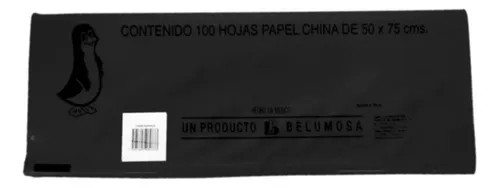 PAPEL CHINA 50X75 CM. NEGRO E.100 C.1000