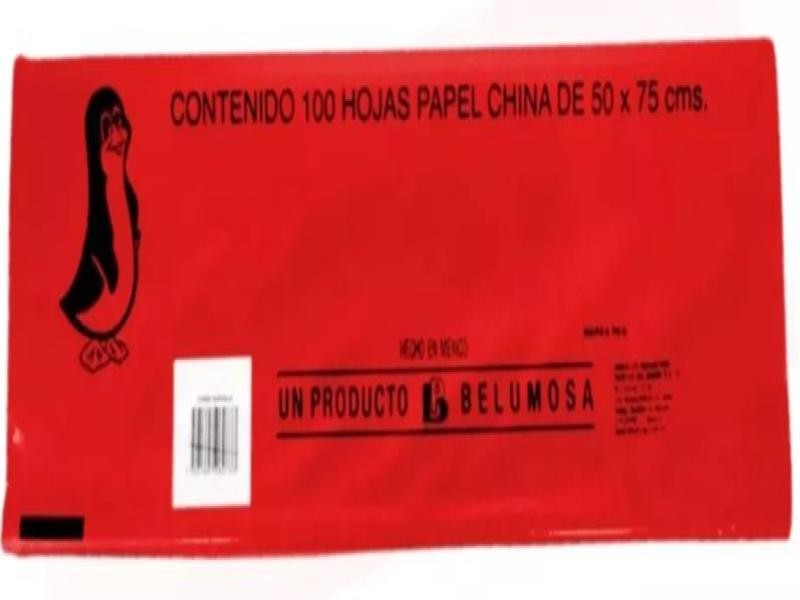 PAPEL CHINA 50X75 CM. ROJO NAVIDAD E.100 C.1000