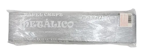 PAPEL CREPE PASCUA 200X50CM. PAQ.C10 COL. PLATA MET. C20