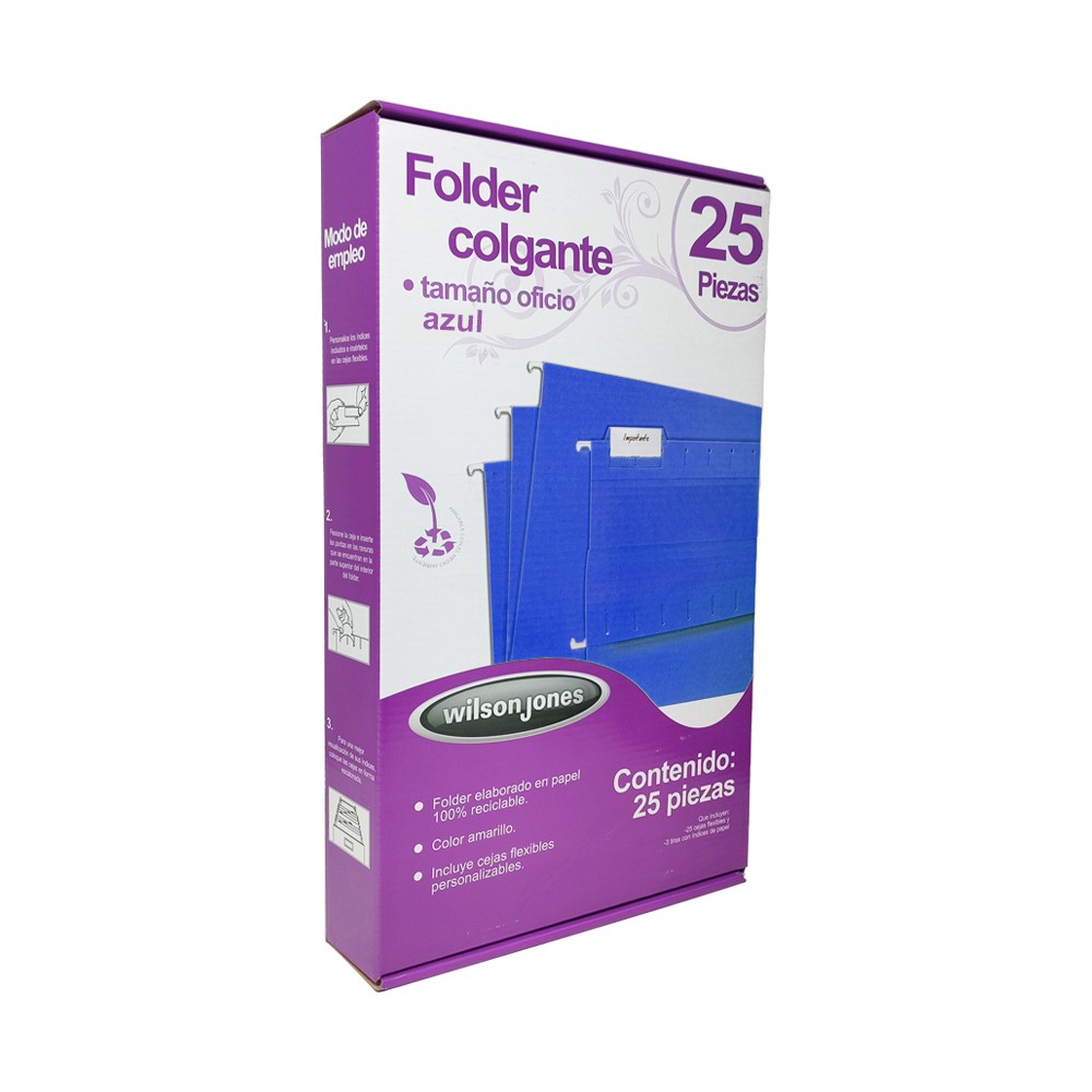 ARCHIVO COLGANTE FOLDAFLEX OFICIO CJ. C25 AZUL P3634 C.5