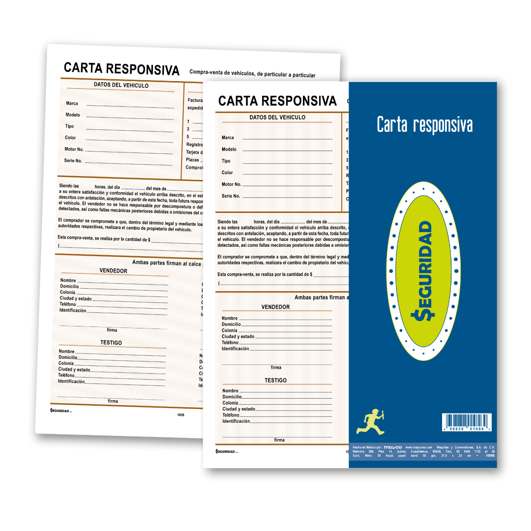 CARTA RESPONSIVA 1056CR25 SEGURIDAD 25H. E.3 C.102