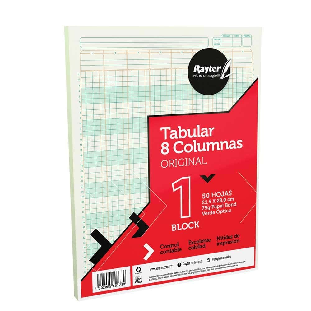 TABULAR SCONCEPTO 8 COLUMNAS 3108 PRINTA. CTA. 50H.348