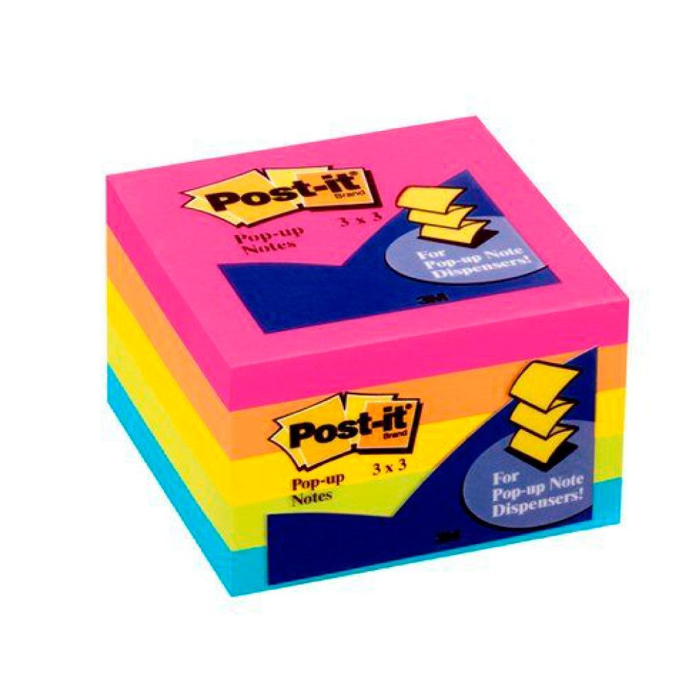 NOTAS ADH. 3X3 POST-IT POP-UP 3301-5ALTM CUBO 500H.NEON24