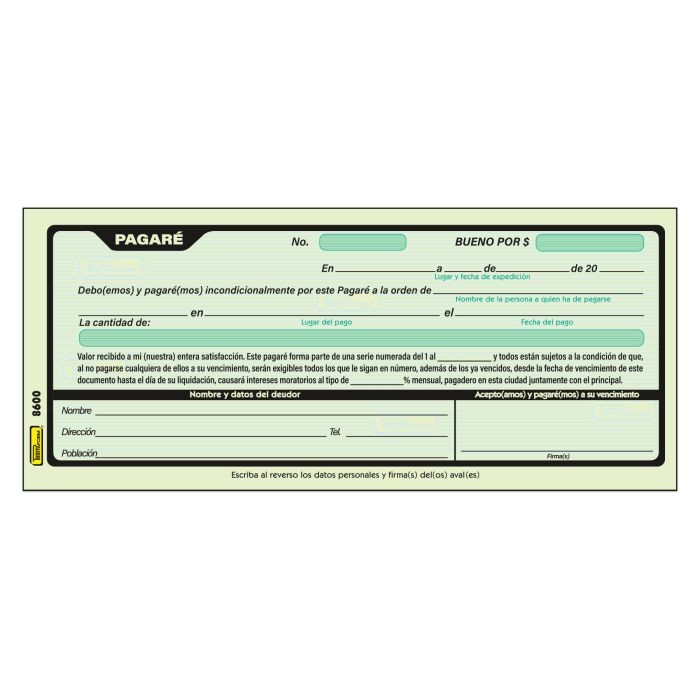 PAGARE 8600 PRINTAFORM 9X21.5CM. 50H. E.12 C.72 .