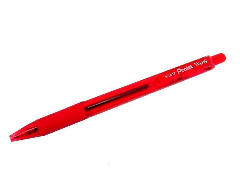 BOLIGRAFO WOW BK417-B PENTEL 0.7MM RT ROJO E12 C1152