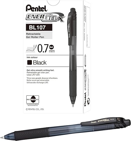 BOLIGRAFO GEL LIQ. ENERGEL BL107M 0.7MM.CJA.C12 COL.SURT.