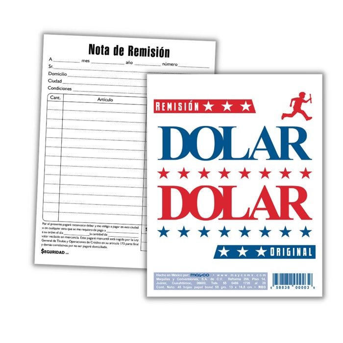 REMISION ESQUELA ORIGINAL 45H. DOLAR RD-3 E.150