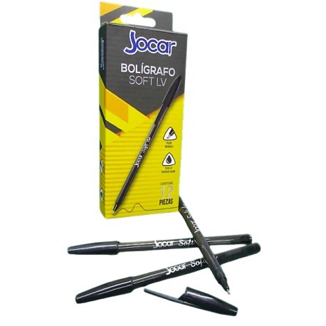 BOLIGRAFO SOFT JOCAR 1.00 MM NEGRO MOD.BA12N E12 C1200