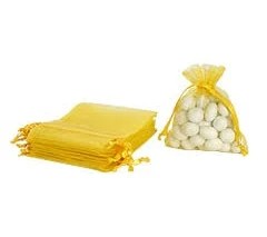 BOLSA ORGANZA CONFETTI 12X15CM.AMARILLO E.12