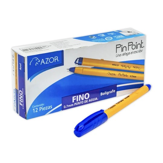 BOLIGRAFO PIN POINT AZOR 0.7MM AZUL. E.12 C.360