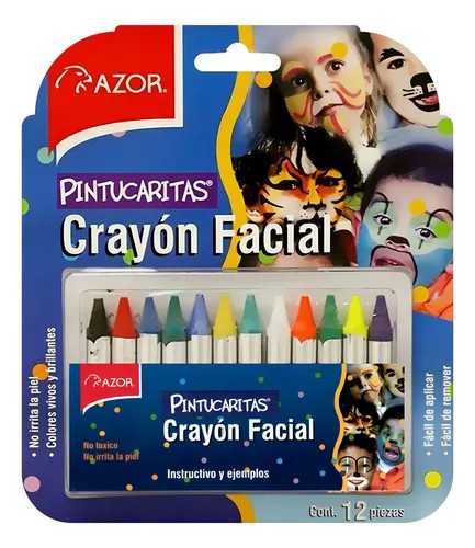 CRAYONES PINTACARAS AZOR BL. C12. C.12